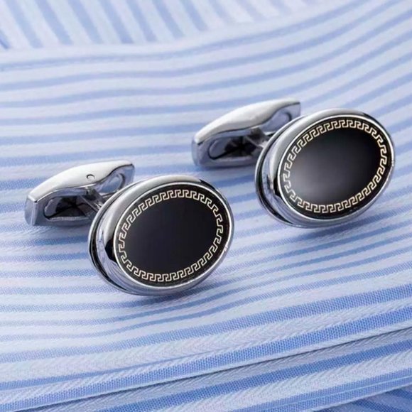 Stainless Steel High Quality Oval Cuff Links - Picture 1 of 3
